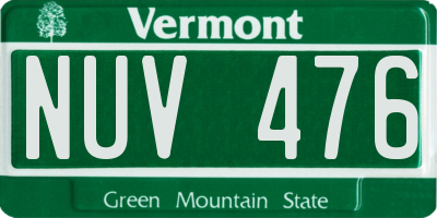 VT license plate NUV476