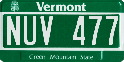 VT license plate NUV477