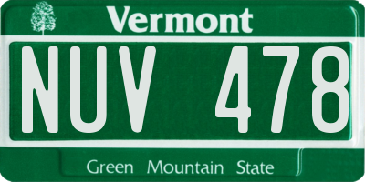 VT license plate NUV478