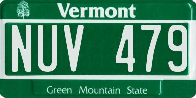 VT license plate NUV479