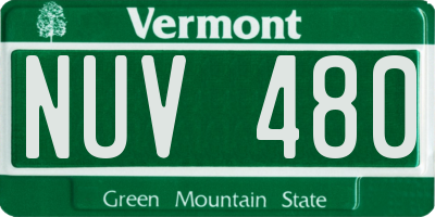 VT license plate NUV480