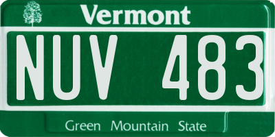 VT license plate NUV483
