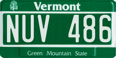 VT license plate NUV486