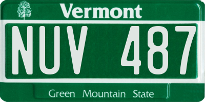 VT license plate NUV487