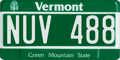 VT license plate NUV488
