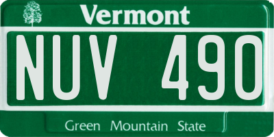 VT license plate NUV490