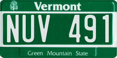 VT license plate NUV491