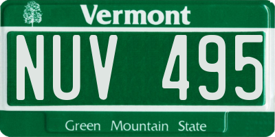 VT license plate NUV495