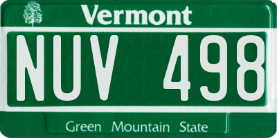 VT license plate NUV498