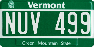 VT license plate NUV499