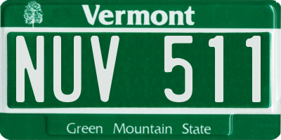 VT license plate NUV511