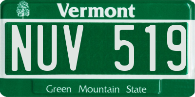 VT license plate NUV519