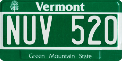 VT license plate NUV520