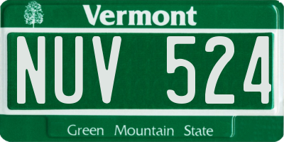 VT license plate NUV524