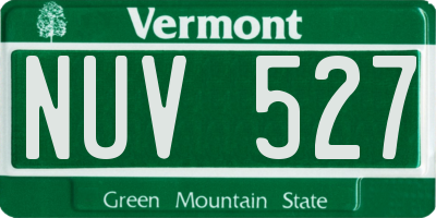 VT license plate NUV527