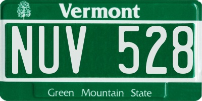 VT license plate NUV528
