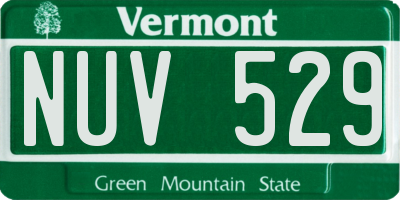 VT license plate NUV529