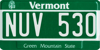 VT license plate NUV530