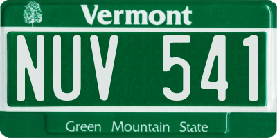 VT license plate NUV541