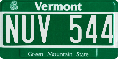 VT license plate NUV544