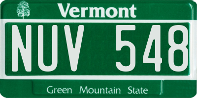 VT license plate NUV548