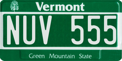 VT license plate NUV555