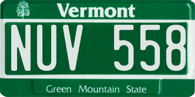 VT license plate NUV558