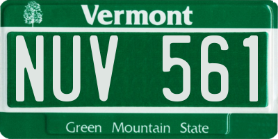 VT license plate NUV561