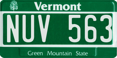 VT license plate NUV563