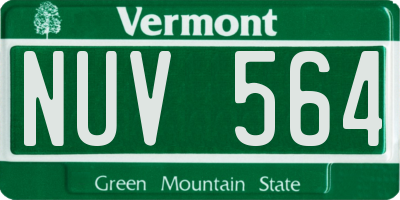 VT license plate NUV564
