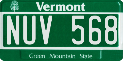 VT license plate NUV568