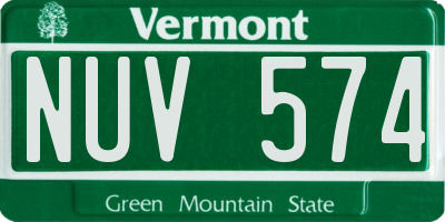 VT license plate NUV574
