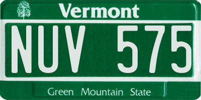 VT license plate NUV575