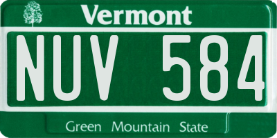 VT license plate NUV584