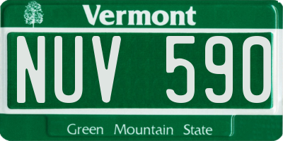 VT license plate NUV590