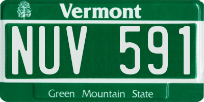 VT license plate NUV591