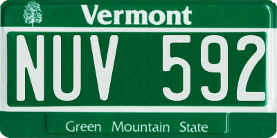 VT license plate NUV592
