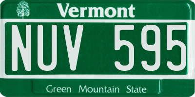 VT license plate NUV595