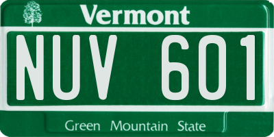 VT license plate NUV601