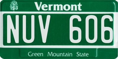 VT license plate NUV606