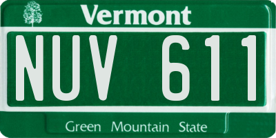 VT license plate NUV611