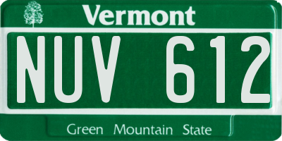 VT license plate NUV612