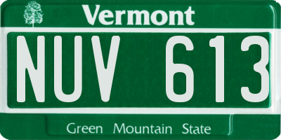 VT license plate NUV613