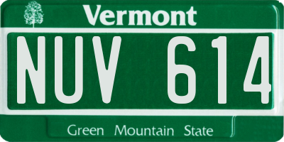 VT license plate NUV614