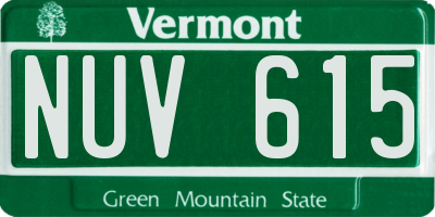 VT license plate NUV615