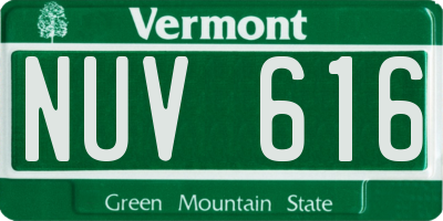 VT license plate NUV616