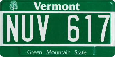 VT license plate NUV617