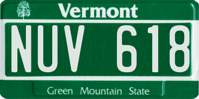 VT license plate NUV618