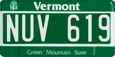 VT license plate NUV619