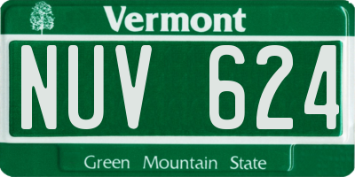 VT license plate NUV624